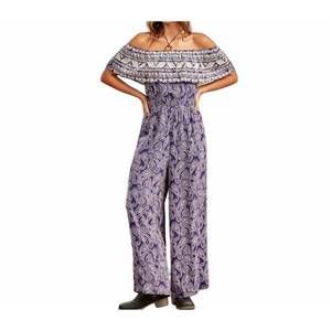 NEW SAVANNA JANE paisley embroidered jumpsuit in navy